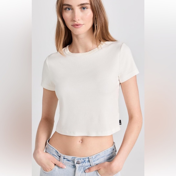 AG White EmRata Emily Cotton Crew Tee T Shirt Size Medium - Picture 1 of 10